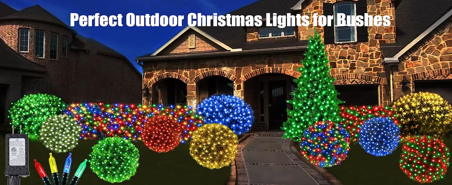 Outdoor christmas lights for bushes