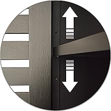 3 adjustable heights of the middle shelf in the door 