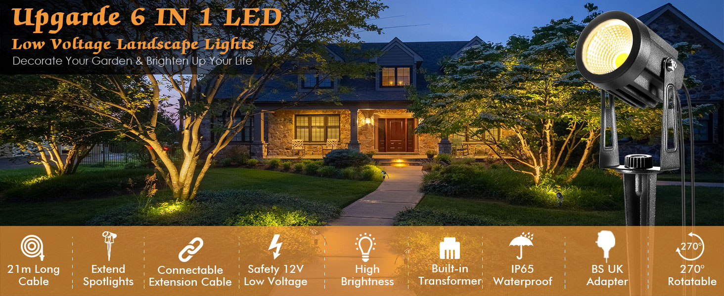 6 in 1 landscape spotlight