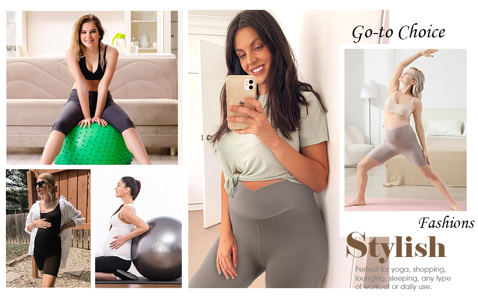 These maternity cycling shorts idea for sports such as yoga meditation during pregnancy.