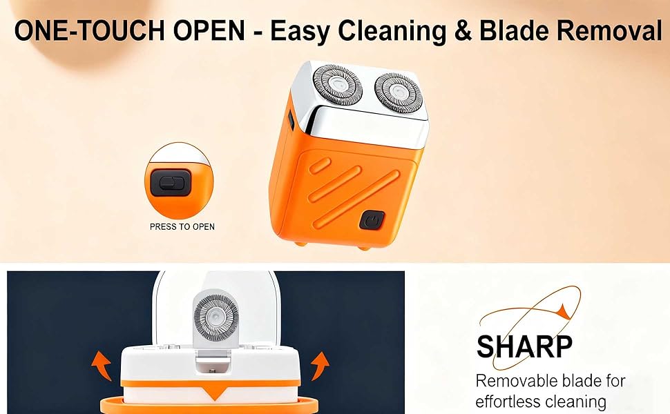 Portable Rotary Dual Ring Electric Shaver