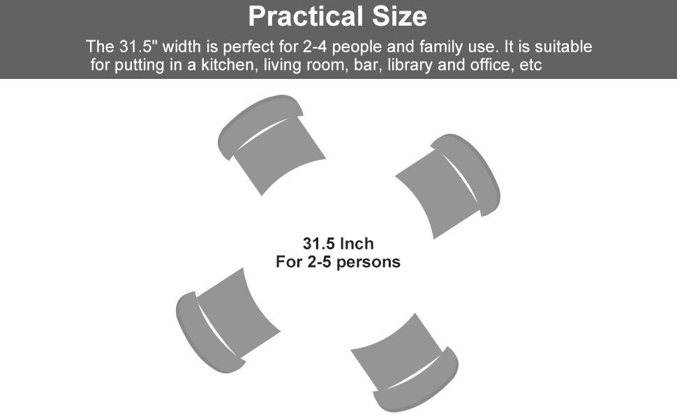 TUOMUR White Round Dining Table, 31.5" Tulip Table Kitchen