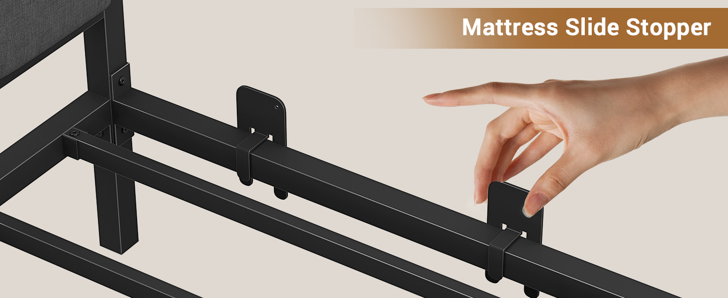 Corner Bed Frame Full Size with LED Lights and Charging Station