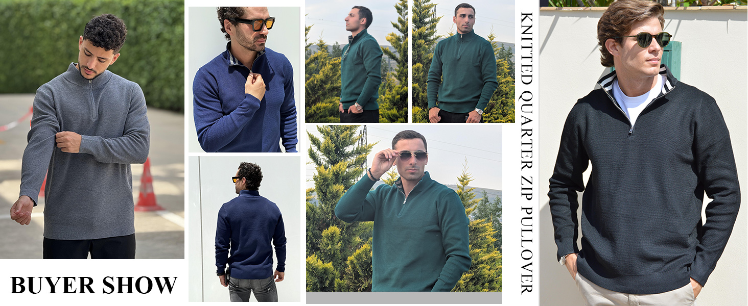 men Knit Dress Polo Sweater