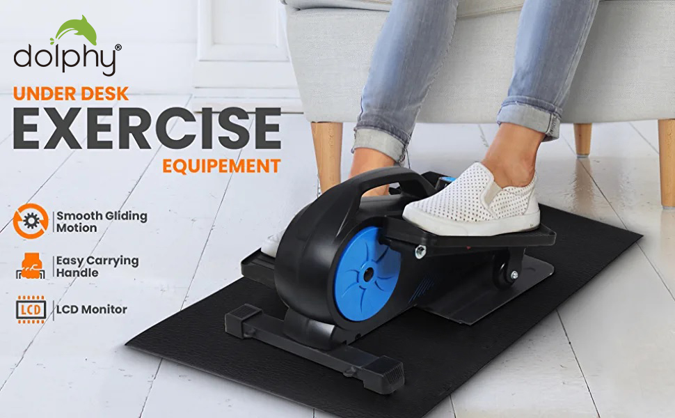 DOLPHY Portable Mini Magnetic Under Desk Elliptical Machine, Desk Bike Pedal Exerciser