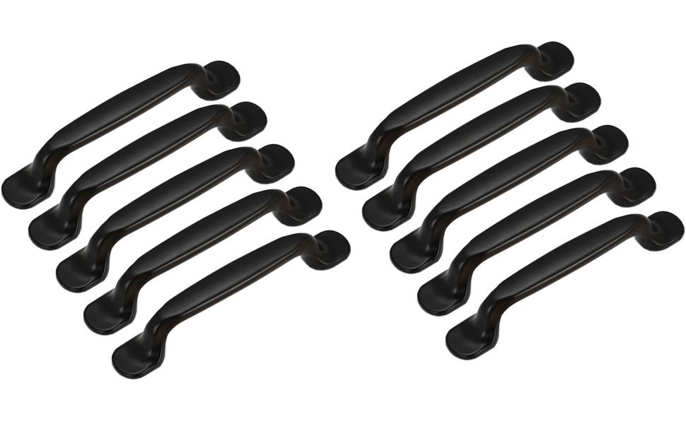 QRITY 10 Pcs Black Door Drawer Handles Knobs Pull Handles