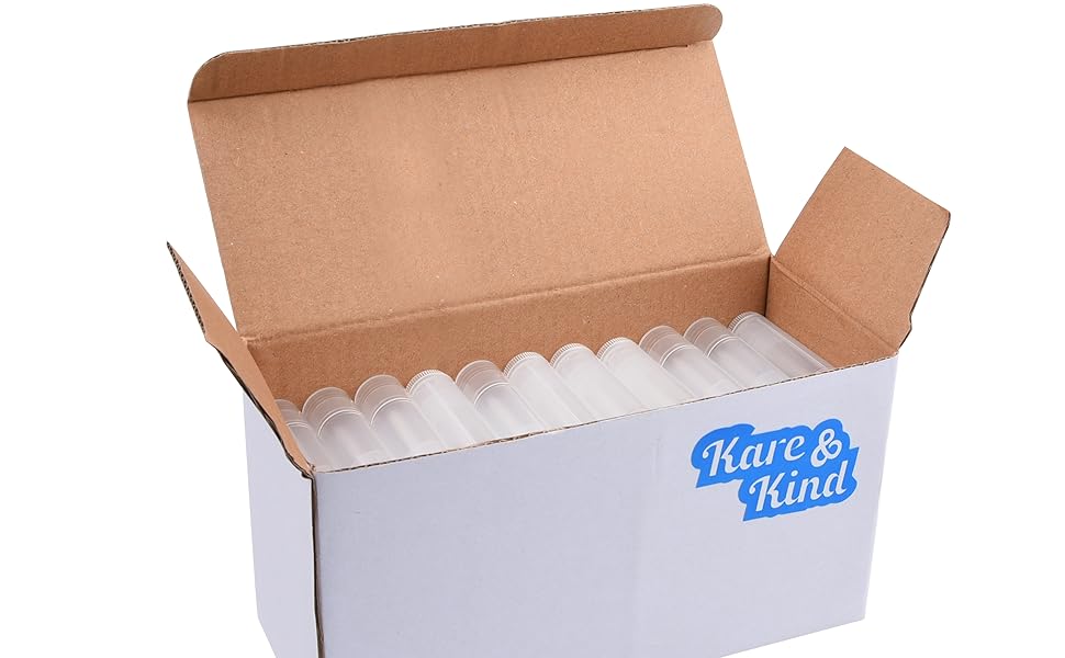 Lip Balm Container Tubes 50Pack DIY Translucent 3/16 Oz (5.5 ml