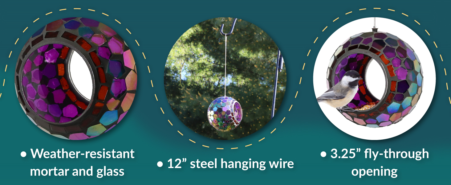 Weather-resistant mortar and glass 12 inch steel hanging wire 3.25 inch fly-through opening