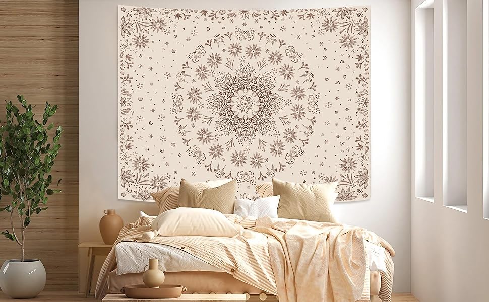 Boho Floral Mandala Tapestry