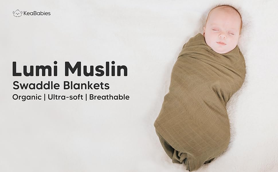 4Pack Muslin Swaddle Blankets for Baby Boys, Girls