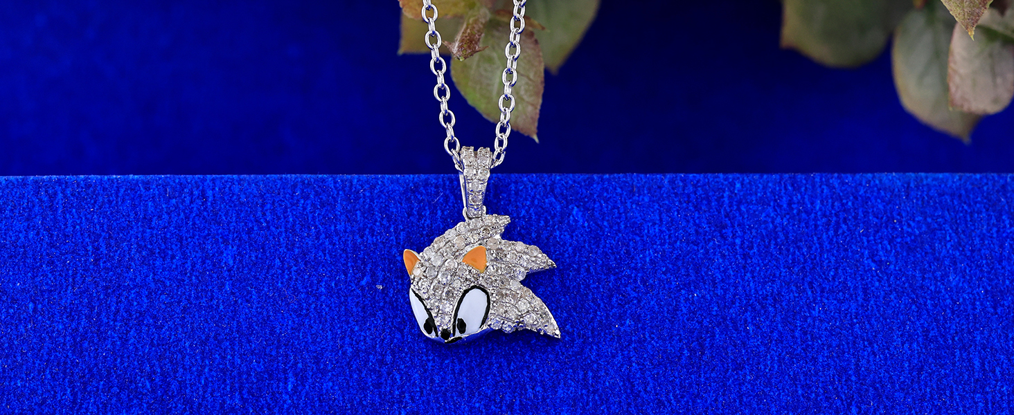 0.28 cttw Natural Diamond Sonic the Hedgehog Pendant