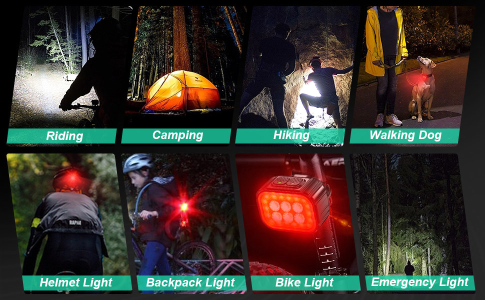 Bike Lights Front and Back, 2023 Upgrade 6 LED Bicycle Lights IP65