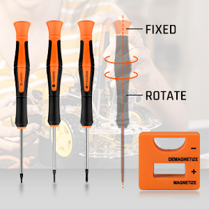 ENGINDOT Lot De 27 Tournevis Magnétiques, Avec étui De Rangement Et Magnétiseur, Tournevis à Fente/Phillips/Torx/précision Pour Réparation Domestique-TLHSS1B 25 handle