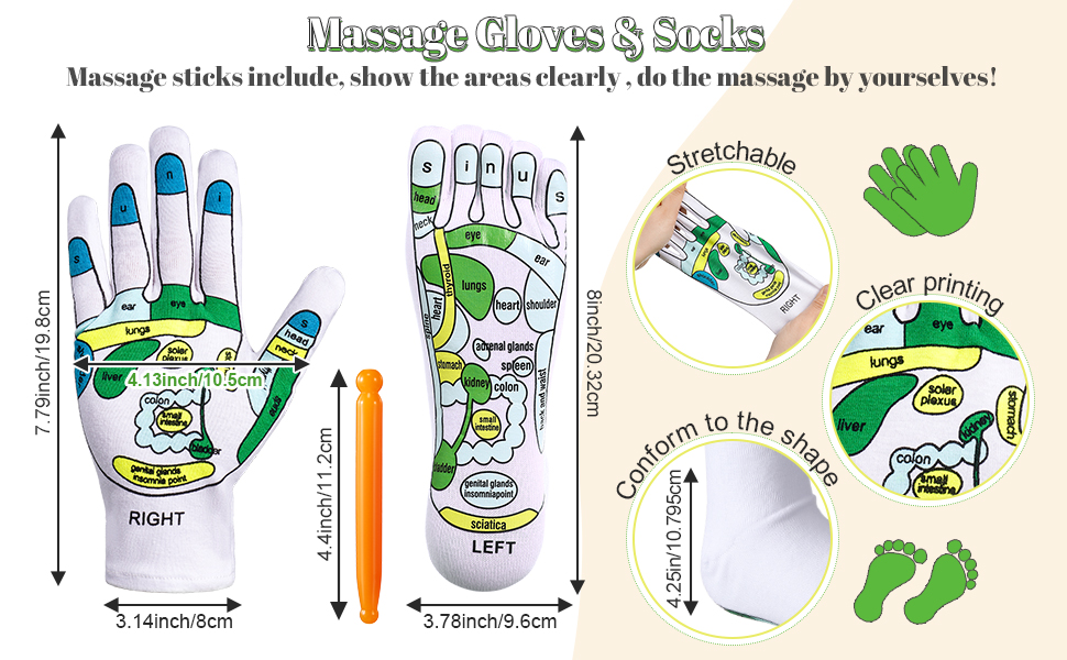 Vabean Acupressure Reflexology Gloves and Socks Set