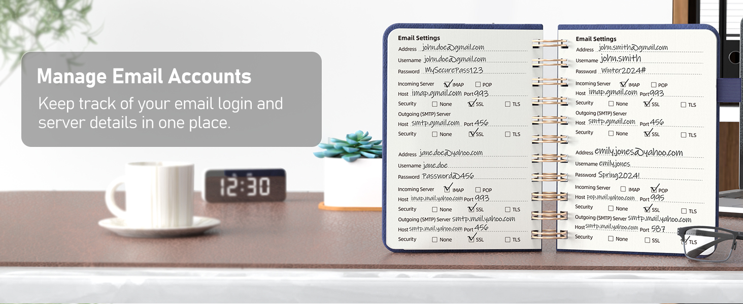 Amazon.com : WEMATE Password Book with Alphabetical Tabs, Spiral ...