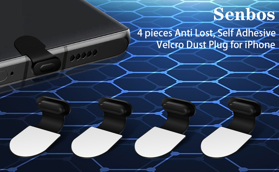 USB Type C AntiLost Anti Dust Plug, Senbos 4 Pack USB C Port Plug Dust Cover Note
