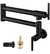 Cinwiny Pot Filler Faucet Wall Mounted Folding Stretchable Kitchen Sink Water Tap with Double Joi...