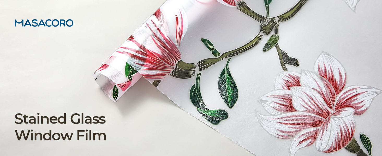 MASACORO Stained Glass Window Film,Decorative Window