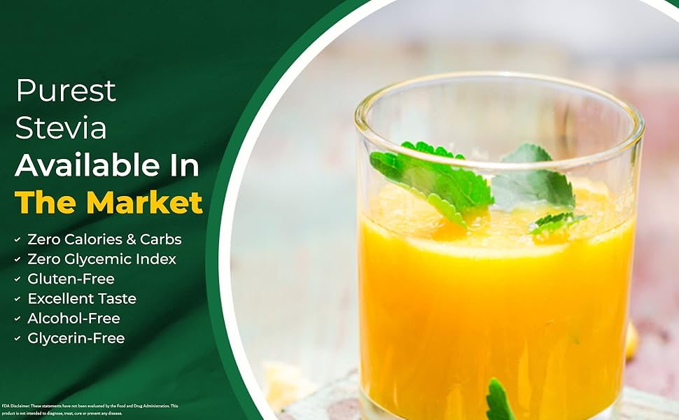 Greeniche Stevia 100 Sachets, Powdered Sweetener & Food Additive, A Completely Safe Sweetener