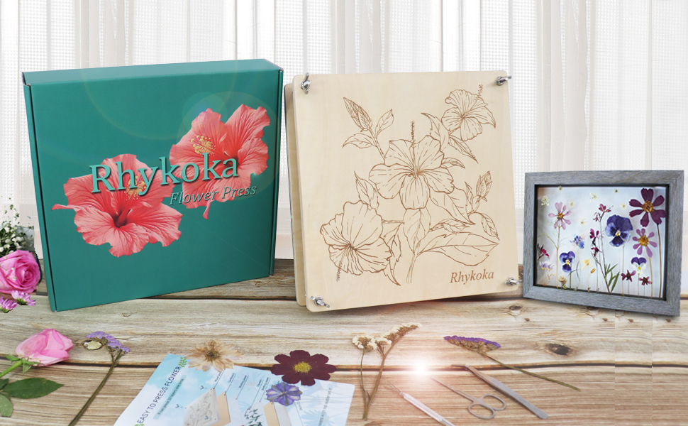 Rhykoka Extra Large Flower Press,11x11 inch (28x28cm) 10 Layers Wooden