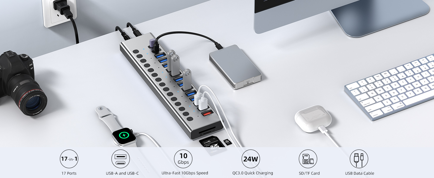 Powered USB hub