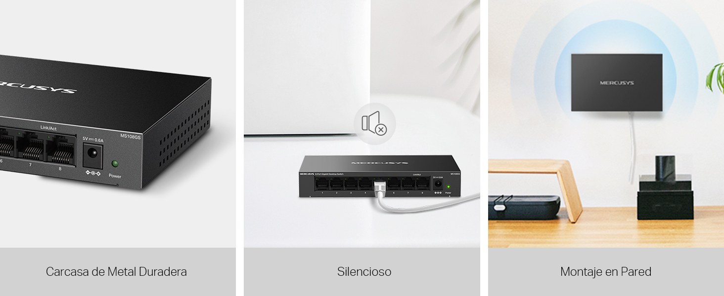 MS108GS - Switch de Escritorio de 8 Puertos Gigabit