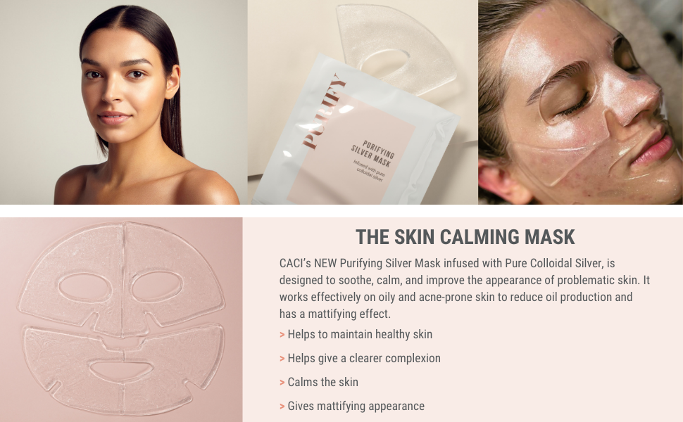purifying silver mask, skin calming, mattifying mask