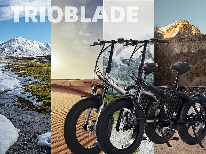 TRIOBLADE Folding Electric Bike in a natural setting
