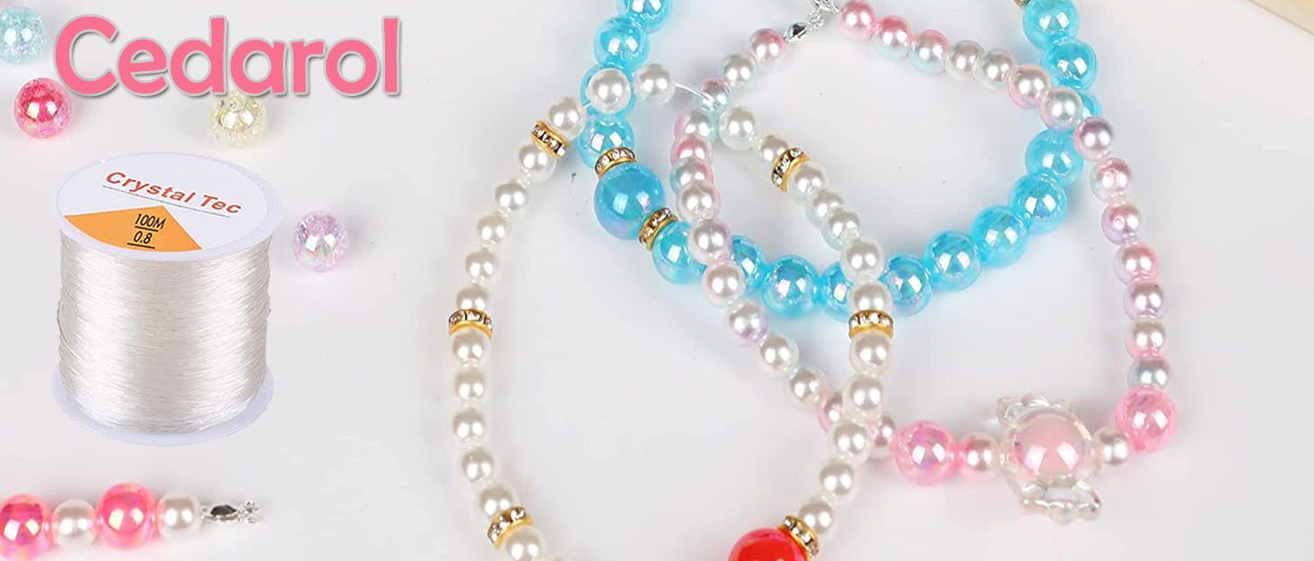 0.6mm Elastic Stretch Thread for Bracelets, 3 Rolls Elastic