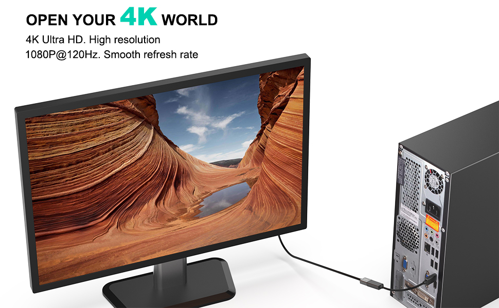 BENFEI DisplayPort to HDMI Adapter 4K, Display Port(DP) Input to HDMI