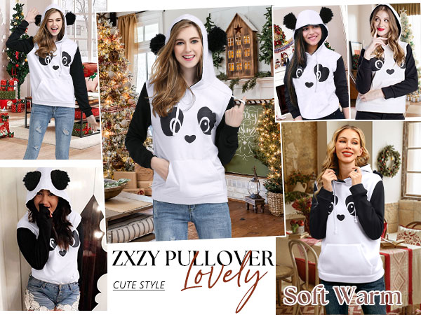 トップス Short Sleeve Hoody - Floral Printed Amazon.com: ZXZY Women Cute Cotton Blend Long Sleeve Panda