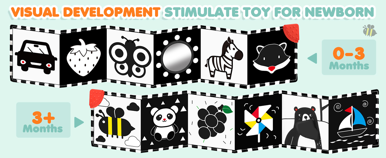 BBWOO High Contrast Baby Toys for Newborn Brain Development