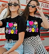 AMWIPE 90s Shirts for Women I Love The 90 Tshirts for Girls Themed Style Outfit for Party