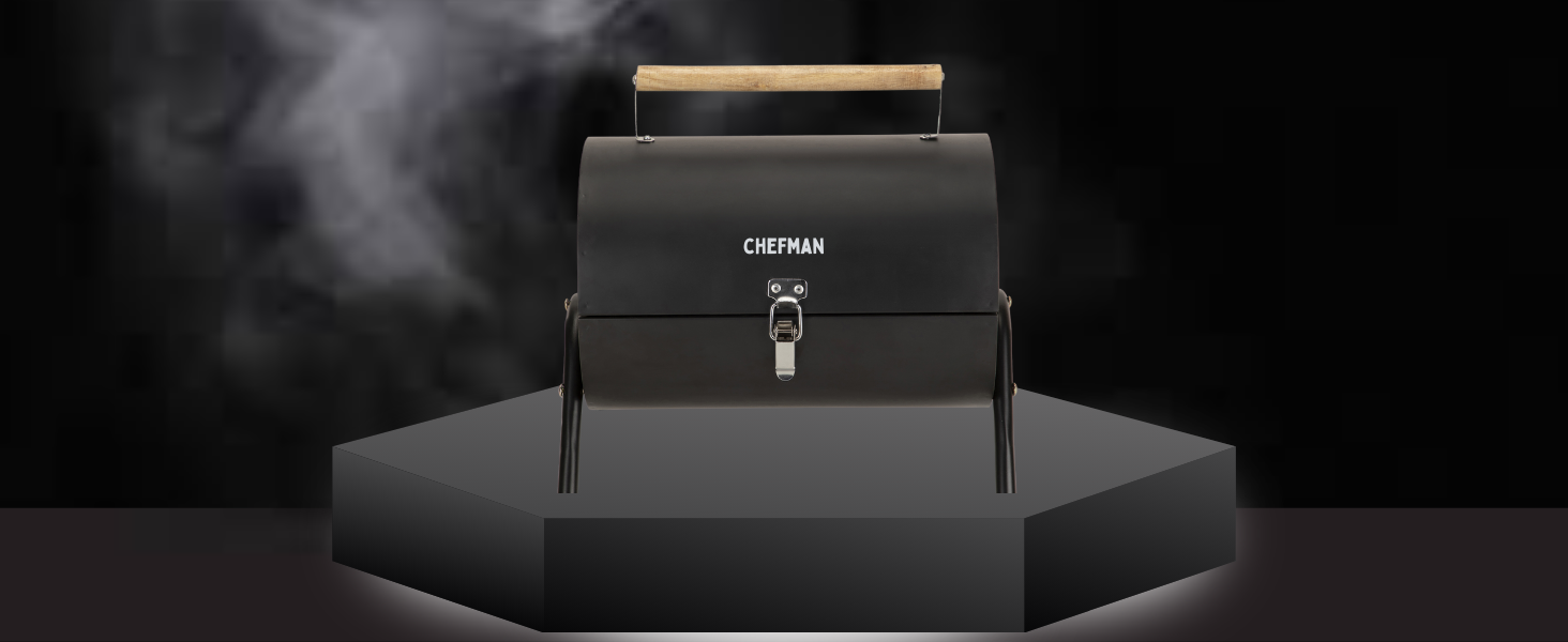 Black Colour CHefman Barrel Barbeque