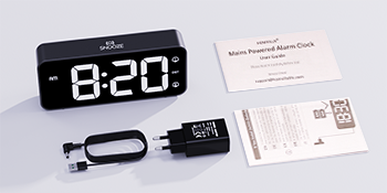 Sveglia Digitale Da Comodino Con Snooze - Orologio Batteria, Display Regolabile