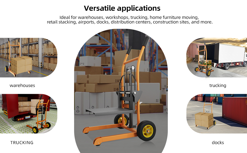 Hydraulic Material Lift Pallet Truck Dolly450 lbs Pallet Stacker & Winch Stacker