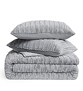 grey fur comforter set with two shams