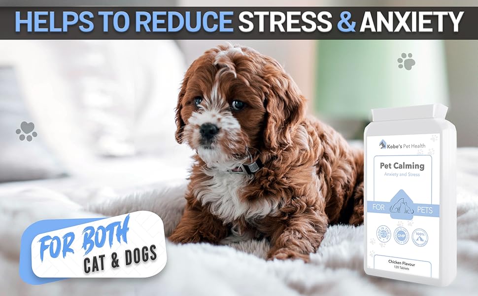 KOBE'S Dog Calming Tablets Dog Anxiety Relief Dog Travel Sickness