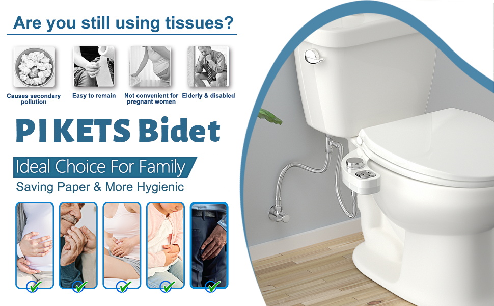 PIKETS Bidet Aufsatz Bidet Einsatz für Toilette WC Toilettensitz Bidet