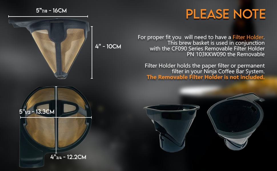 Replacement Reusable 2 Pack Filters for Ninja Coffee Bar