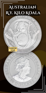 Random Year Australia 1 one Kilo Kilogram Koala coin Elizabeth II 30 AUD certificate of authenticity