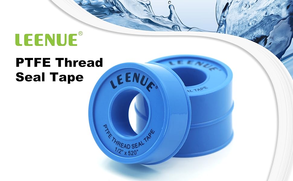 LEENUE PTFE Tape 5 Pack, Plumbers Tape for Water Pipe, Plumbing Thread