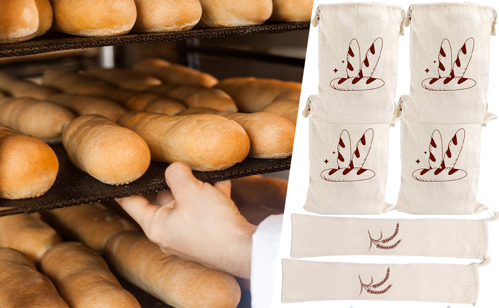 Bread Bag, Linen Bread Bags for Homemade Bread, Reusable Bread Bags Food Storage