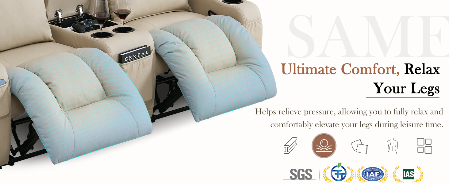 Reclining Loveseat Recliner Sofa with Storage Console