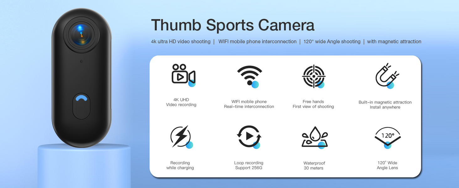 action camera, body camera, mini body camera, pov camera 4k, 4k body camera, thumb action camera