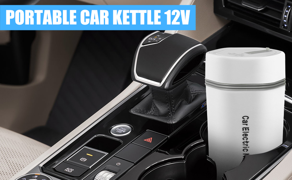 Car Kettle 350ml, Portable Travel Kettle for 12V Car, Mini Stainless