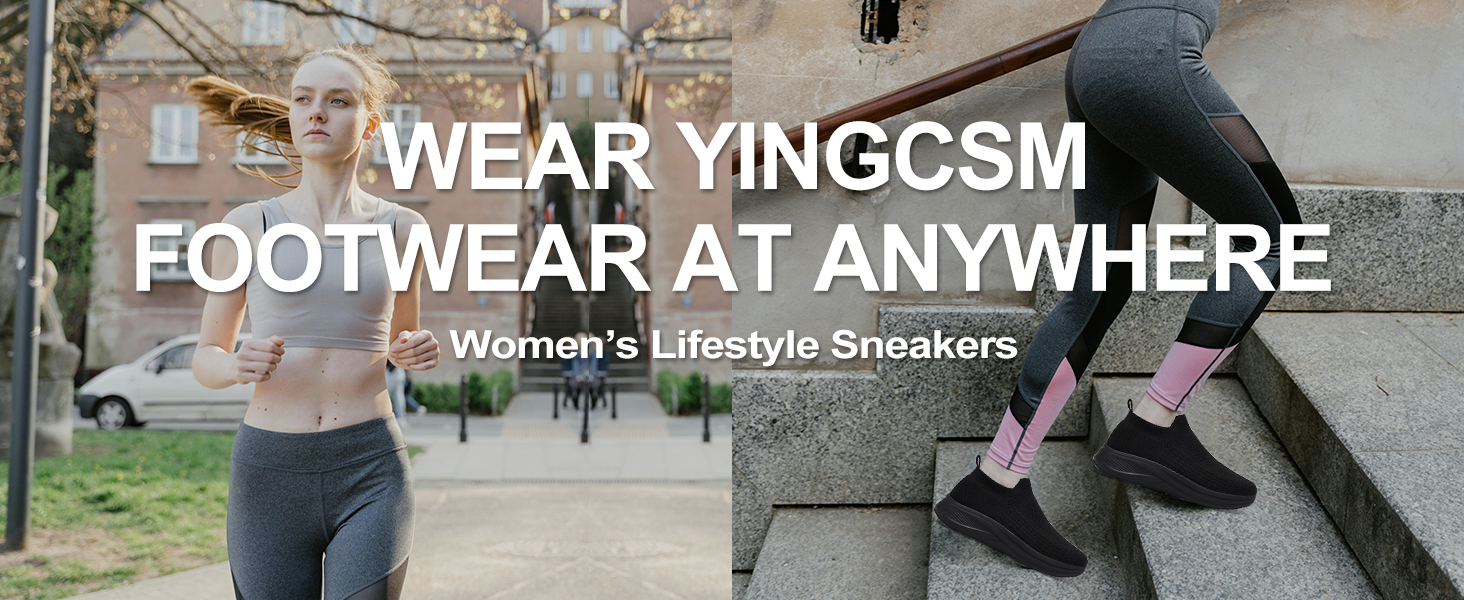 Women's Wide Slip On Walking Shoes Non-Slip Socks Shoe