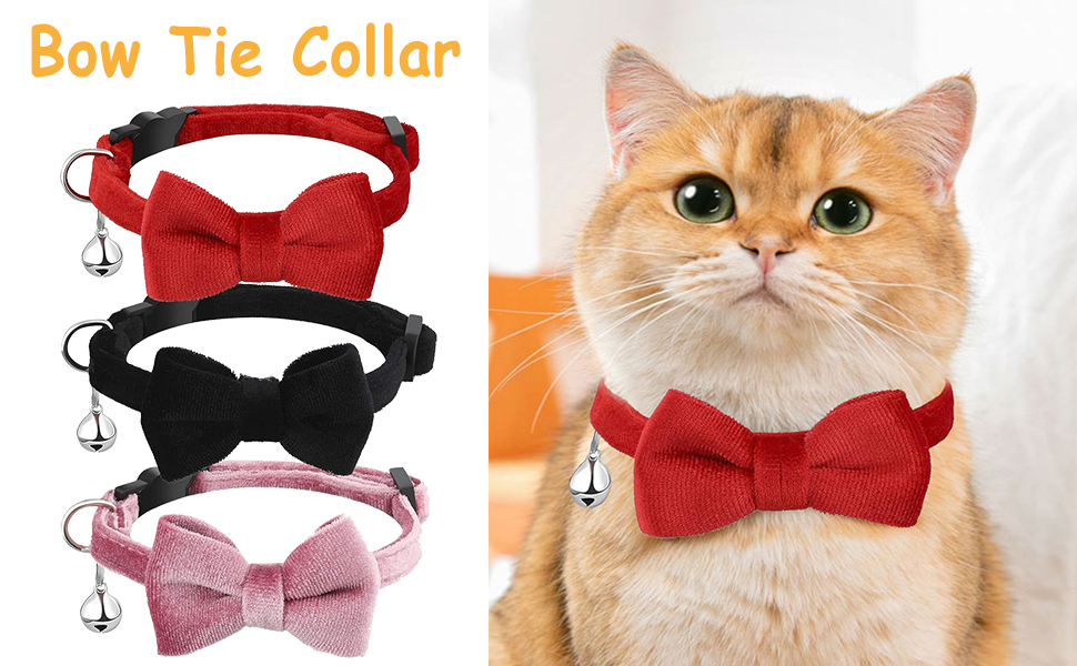 Pet Supplies 3 Pack Cat Bow Tie Collars Cat Collar Breakaway with
