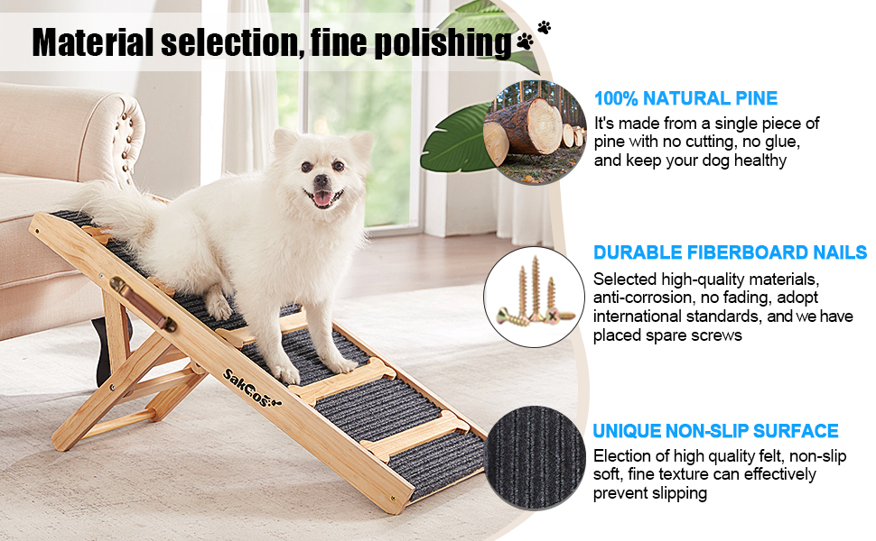 Sakgos Dog Ramp for Bed, Adjustable Pet Ramp for Couch, Dog