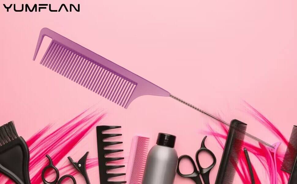 Yumflan Rat Tail Combs, Parting Combs for Braiding Hair